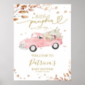 Pompoen Herfst Meisje Baby shower Welkom Teken Poster (Voorkant)