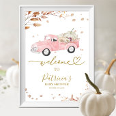 Pompoen Herfst Meisje Baby shower Welkom Teken Poster
