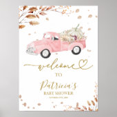 Pompoen Herfst Meisje Baby shower Welkom Teken Poster (Voorkant)