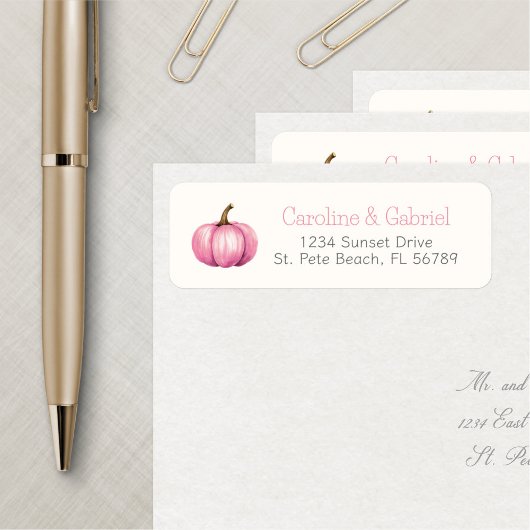 Pompoen Herfst meisje Douche Verjaardag Etiket