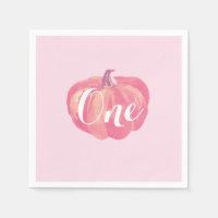 Pompoen Herfst Meisje Eerste Verjaardag Party Roze