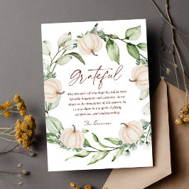 Pompoen Herfst Moderne rustieke Thanksgiving Feestdagenkaart