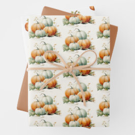 Pompoen Herfst Neutraal Baby shower Inpakpapier Vel
