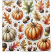 Pompoen Herfst Ontworpen Douchegordijn (Voorkant)