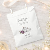 Pompoen Herfst Paarse Bloem Baby shower Bedankzakje (Geknipt)