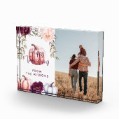 Pompoen herfst paarse Thanksgiving familie Fotoblokken (Rechts)