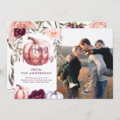 pompoen herfst paarse Thanksgiving foto Kaart (Voorkant / Achterkant)