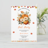 Pompoen Herfst Party Kaart (Staand voorkant)