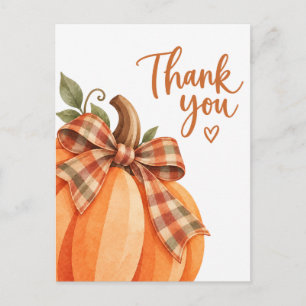 Pompoen Herfst Plaid Bedankt Briefkaart