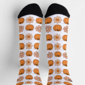 Pompoen Herfst Retro Naam Oranje Vrouwen Sokken (Top)