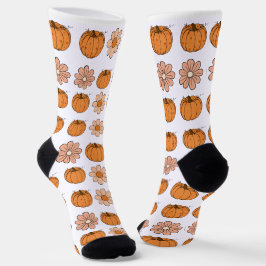 Pompoen Herfst Retro Naam Oranje Vrouwen Sokken