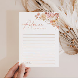 Pompoen Herfst Roze Bloemen Baby shower Advies Kaa Kaart