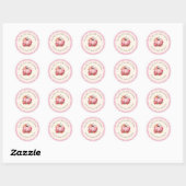 Pompoen Herfst Roze Plaid Baby shower Ronde Sticker (Vel)