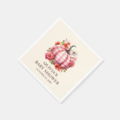 Pompoen Herfst Roze Plaid Baby shower Servet (Hoek)