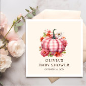 Pompoen Herfst Roze Plaid Baby shower Servet