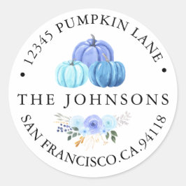 Pompoen Herfst | Rustiek Adres Ronde Sticker