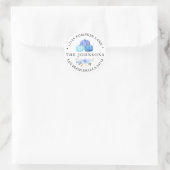 Pompoen Herfst | Rustiek Adres Ronde Sticker (Tas)