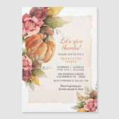 Pompoen Herfst Rustieke Thanksgiving Diner Uitnodi Magnetische Uitnodiging (Voorkant)
