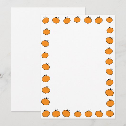 Pompoen Herfst Seizoen Rand Kaart (Voorkant / Achterkant)