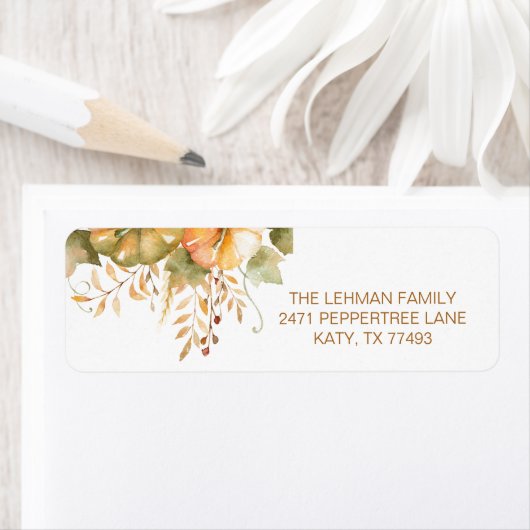 Pompoen Herfst Thanksgiving Envelop Stickers Rusti (Insitu)