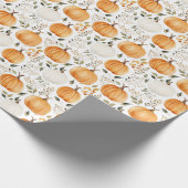 Pompoen Herfst Thanksgiving Rustiek Cadeaupapier (Hoek)