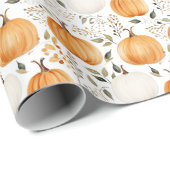 Pompoen Herfst Thanksgiving Rustiek Cadeaupapier (Rol Hoek)
