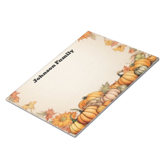 Pompoen Herfst thema Notitieblok (Schuin)