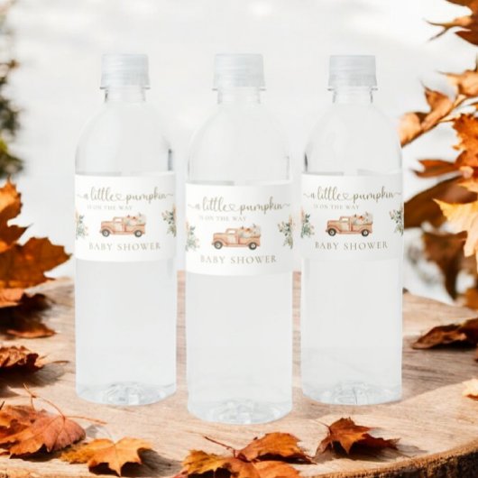 Pompoen Herfst Truck Sinaasappel Neutraal Baby sho Waterfles Etiket
