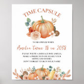 Pompoen Herfst Verjaardag Party Time Capsule Sign Poster (Voorkant)