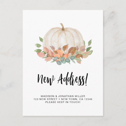 Pompoen Herfst verplaatsen Aankondigingskaart (Voorkant)