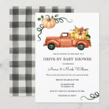 Pompoen herfst vrachtwagen rijden door Baby shower