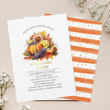 Pompoen Herfst Vriendendankdag diner waterverf