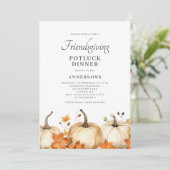 Pompoen Herfst Vriendschap Potluck Thanksgiving Kaart (Staand voorkant)