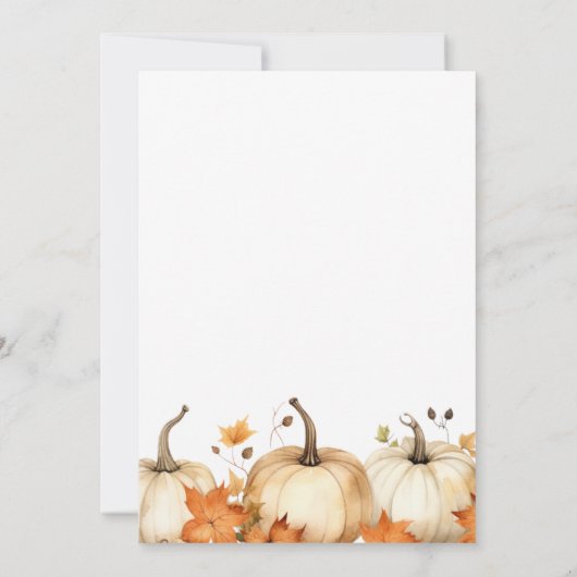 Pompoen Herfst Vriendschap Potluck Thanksgiving Kaart (Achterkant)