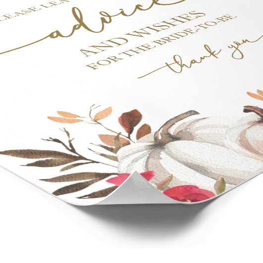 Pompoen Herfst Vrijgezellenfeest Advies Kaart Teke Poster (Hoek)