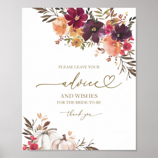 Pompoen Herfst Vrijgezellenfeest Advies Kaart Teke Poster (Voorkant)