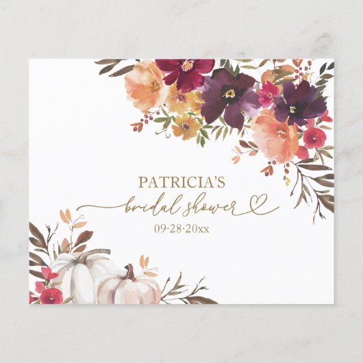 Pompoen Herfst Vrijgezellenfeest Advies Kaarten (Achterkant)