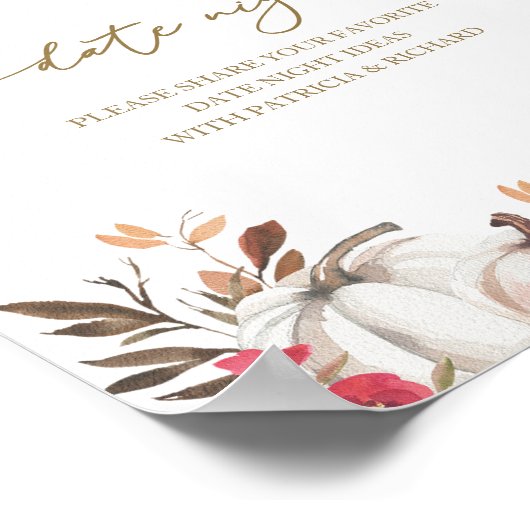 Pompoen Herfst Vrijgezellenfeest Datum Night Jar S Poster (Hoek)