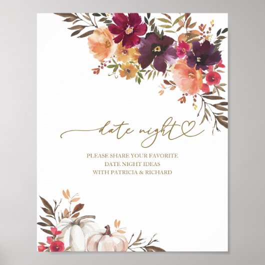 Pompoen Herfst Vrijgezellenfeest Datum Night Jar S Poster (Voorkant)