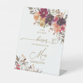 Pompoen Herfst Vrijgezellenfeest Hoeveel Kussen Te Reclamebord Met Voetstuk (Voorkant)