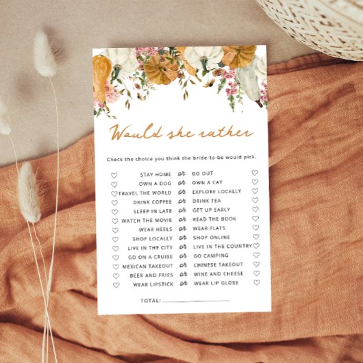 Pompoen Herfst wil ze liever Vrijgezellenfeest spe