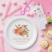 Pompoen Herfst Wildflower Bloemen 100e Verjaardag Papieren Bordje (Feest)