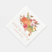 Pompoen Herfst Wildflower Bloemen 100e Verjaardag Servet (Hoek)