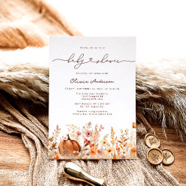 Pompoen Herfst Wildflower Meadow Baby shower Kaart