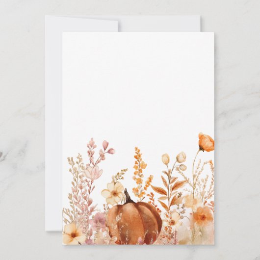 Pompoen Herfst Wildflower Meadow Baby shower Kaart (Achterkant)