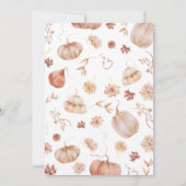 Pompoen herfsttafel met bloemen in landelijke stij kaart (Achterkant)