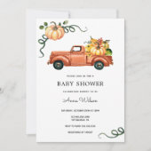Pompoen herfstvrachtwagen Baby shower Kaart (Voorkant)