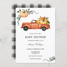 Pompoen herfstvrachtwagen Baby shower