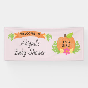 Pompoen Het is een meisje Baby shower Spandoek