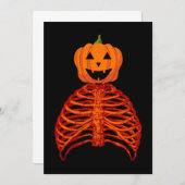 pompoen het skelet halloween kaart (Voorkant / Achterkant)